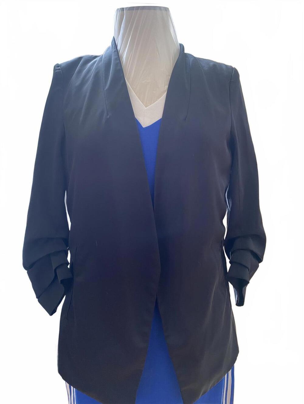 Rachel Zoe Black Open-Front Long Sleeve Blazer Jacket Medium